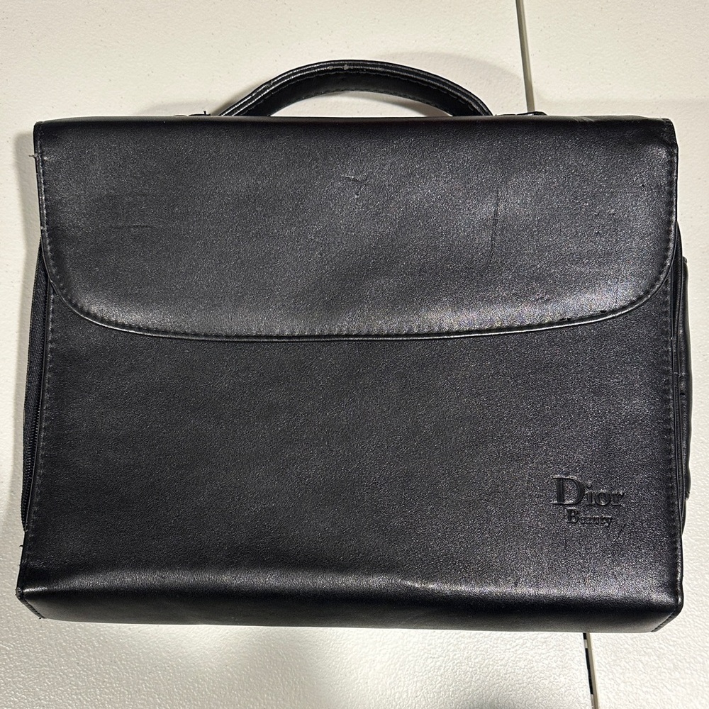 Dior Black Leather Make Up Case (322)